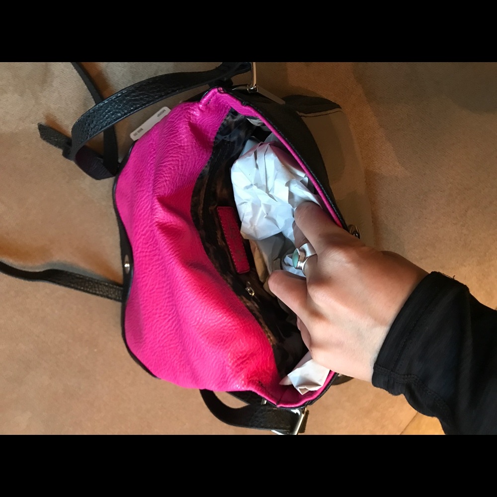 Jessica Simpson Vibrant Pink and Sleek Gray Crossbody Bag - Picture 2 of 7